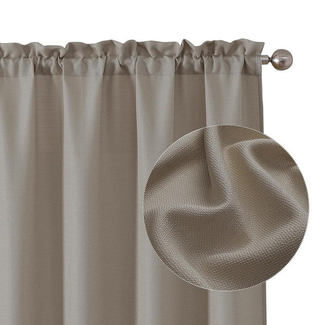 Chyhomenyc Taupe Curtains 84 Inch Length 2 Panels, Faux Linen Light Filtering Soft Textured Privacy Farmhouse Curtain Drapes for Living Room Bedroom, 40Wx84L Inches, 2PCS, Stone Beige