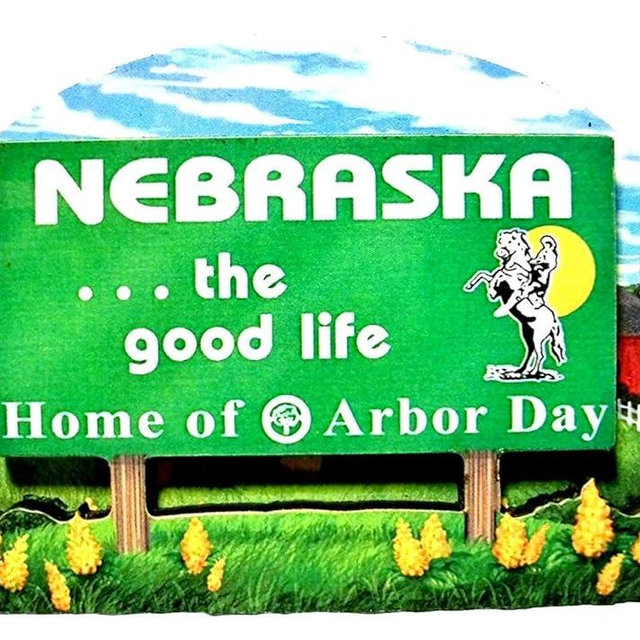 Nebraska State Welcome Sign Wood Fridge Magnet 2