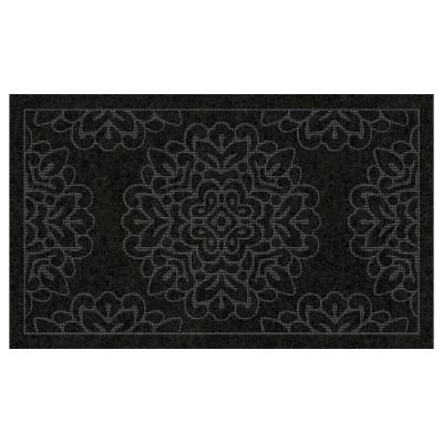 1'6"X2'6" Damask Doormats Black - Multy Home LP