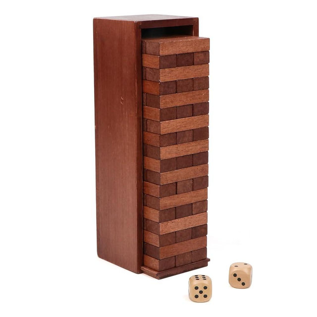 Canuan Wooden Tumbling Tower, 54PCS Blocks Stacking Games for Party, Camping, Outdoor Games for Kids Adult and Families, Classic Stacking Tower Montessori Toys Tabletop Games with Storage Box