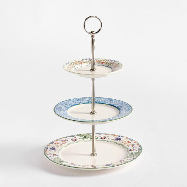 Botanical Bunny Stoneware Tiered Stand