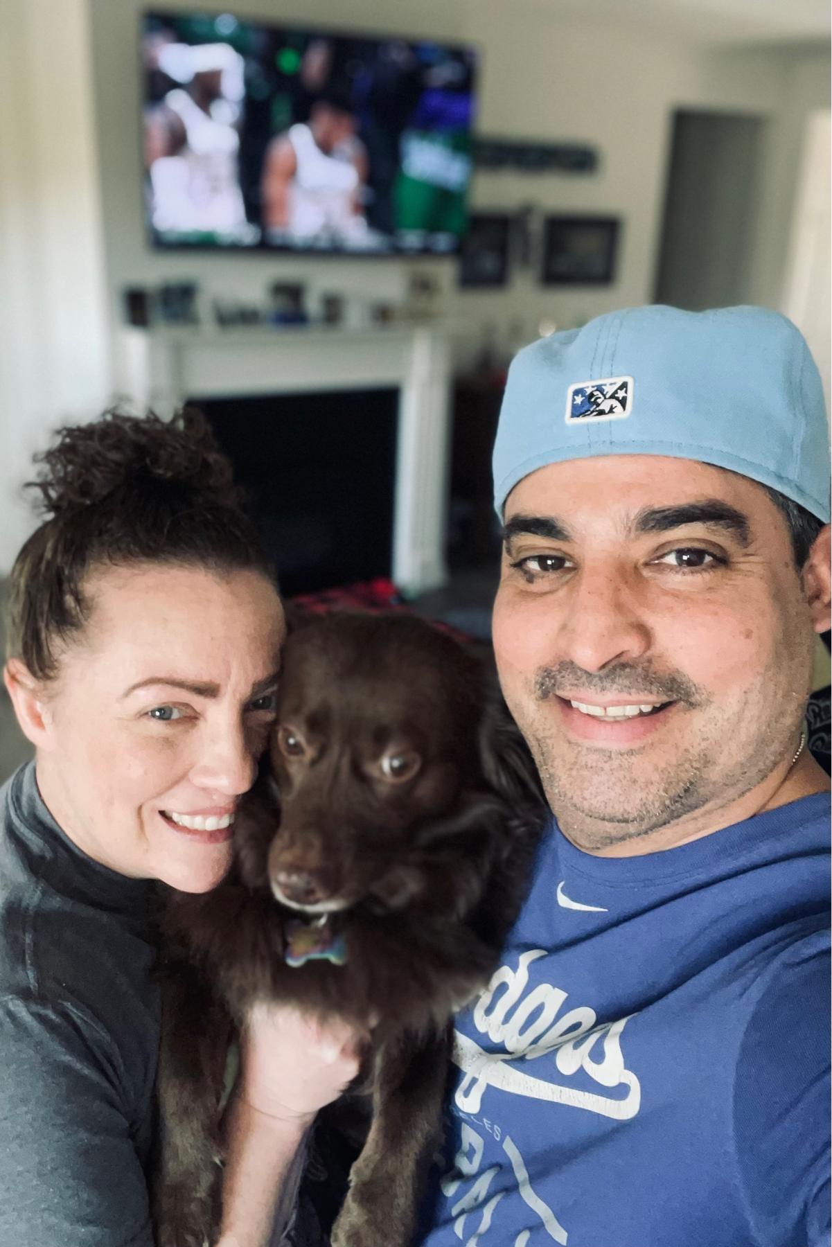 Our first family photo with Cheyenne 🐕