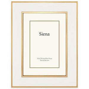 Siena Metallics 8-Inch x 10-Inch Wide Enamel Frame in White/Gold