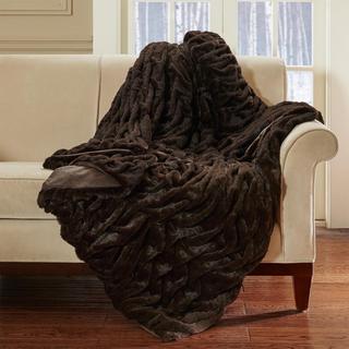 Ruched Faux Fur Throw