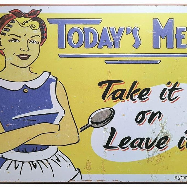 ERLOOD Today's Menu Take It or Leave It Retro Vintage kitchen Signs Wall Decor Metal Tin Sign 12X 8