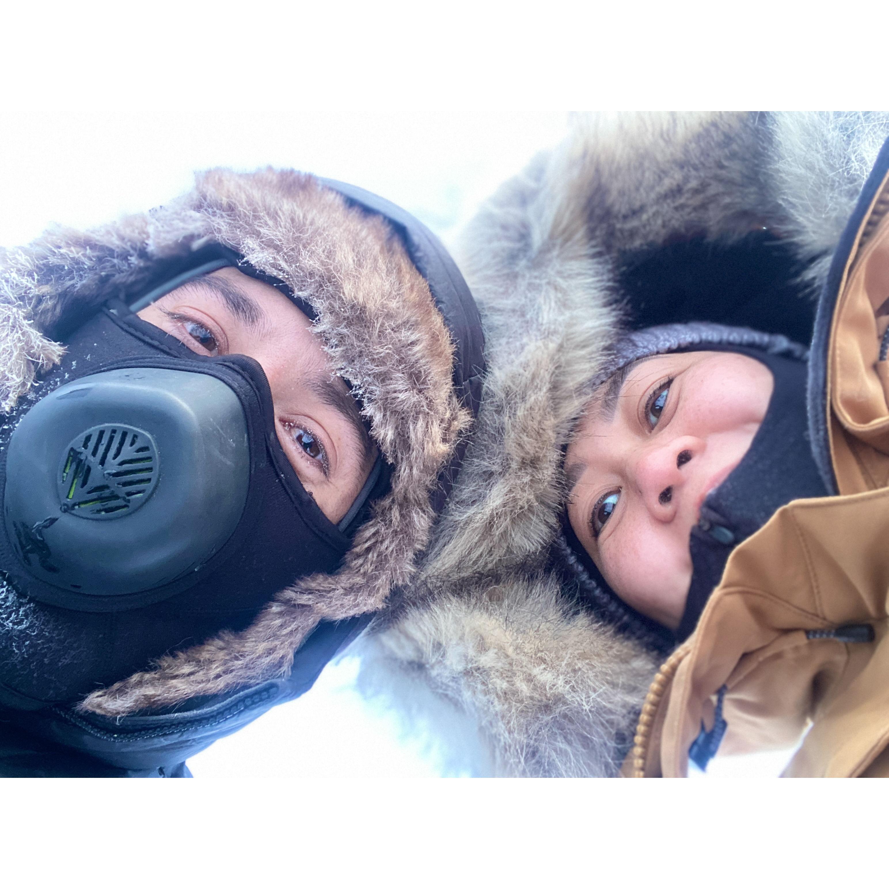 Enjoying our -38°F vacation.