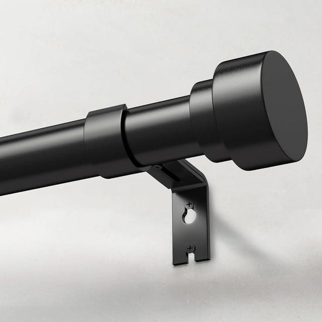 IFELS Heavy Duty Curtain Rods for Windows 28 to 48 Inch, 1 Inch Adjustable Black Curtain Rod with Easy Installation and Modern Design (A1,Black,30-60")
