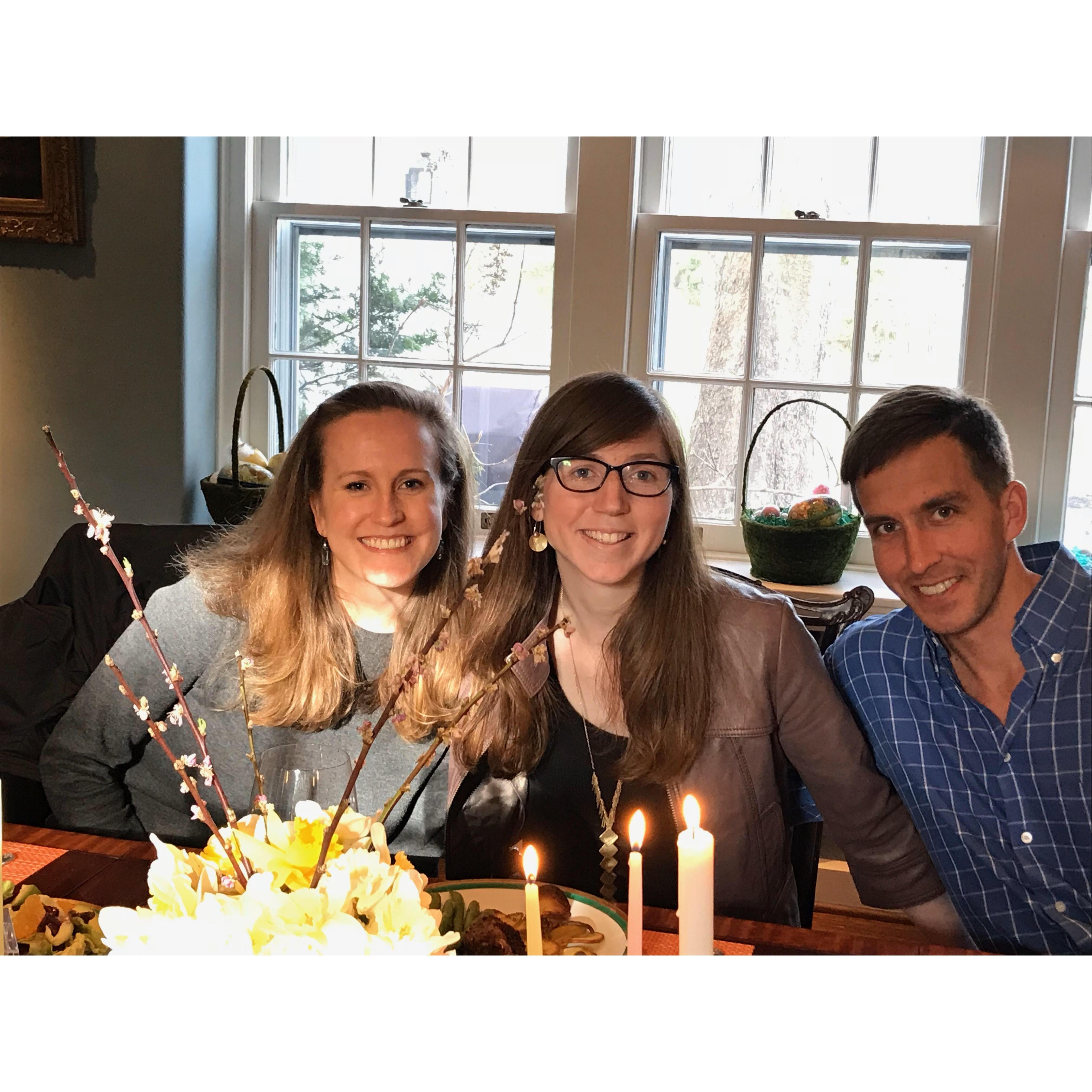 Easter 2018 dinner with Ryan and his sister Kelly