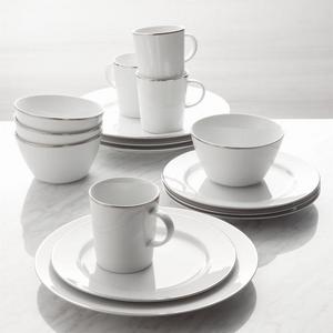 Maison Platinum Rim 16-Piece Dinnerware Set