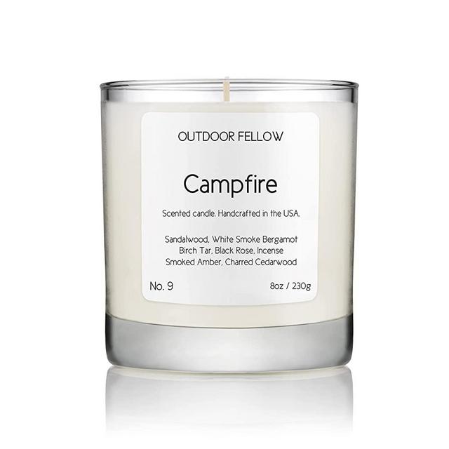 Campfire Outdoor Fellow Scented Candle | 40 Hour Long Burning Candles | Coconut and Apricot Natural Wax | Luxury Candle for Home (8oz)