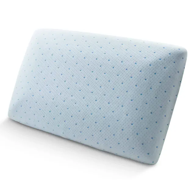 Arctic Sleep King Medium Cool-Blue Memory Foam Pillows: Universal Sleeper, Polyester Knitted Cover, Machine Washable