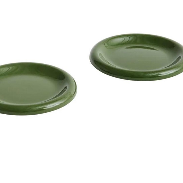 Barro plate, set of 2, 18 cm, green