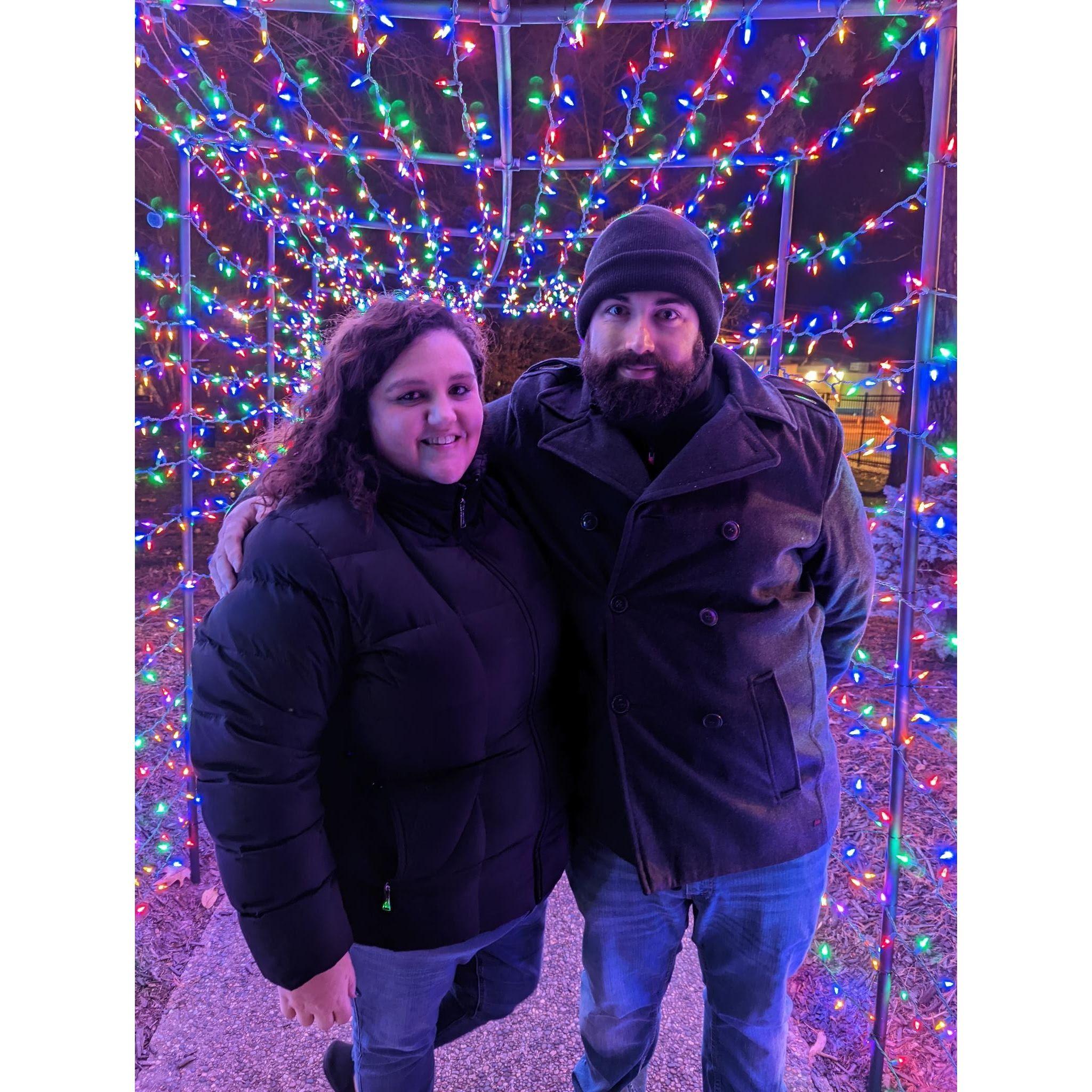 Christmas light walk through Shelter Gardens.