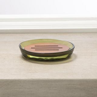 Vaso Glass & Acacia Soap Dish
