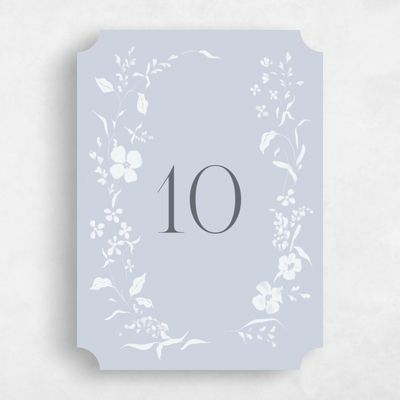 Blue Ticket Wedding Table Number - Lynette