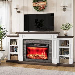 80" Electric Fireplace with Mantel