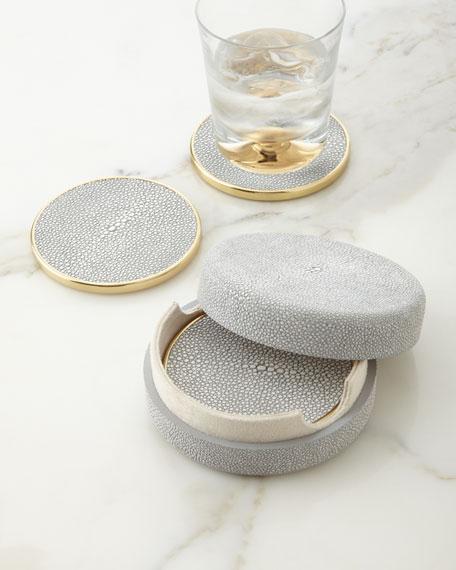AERINDove Shagreen Coasters