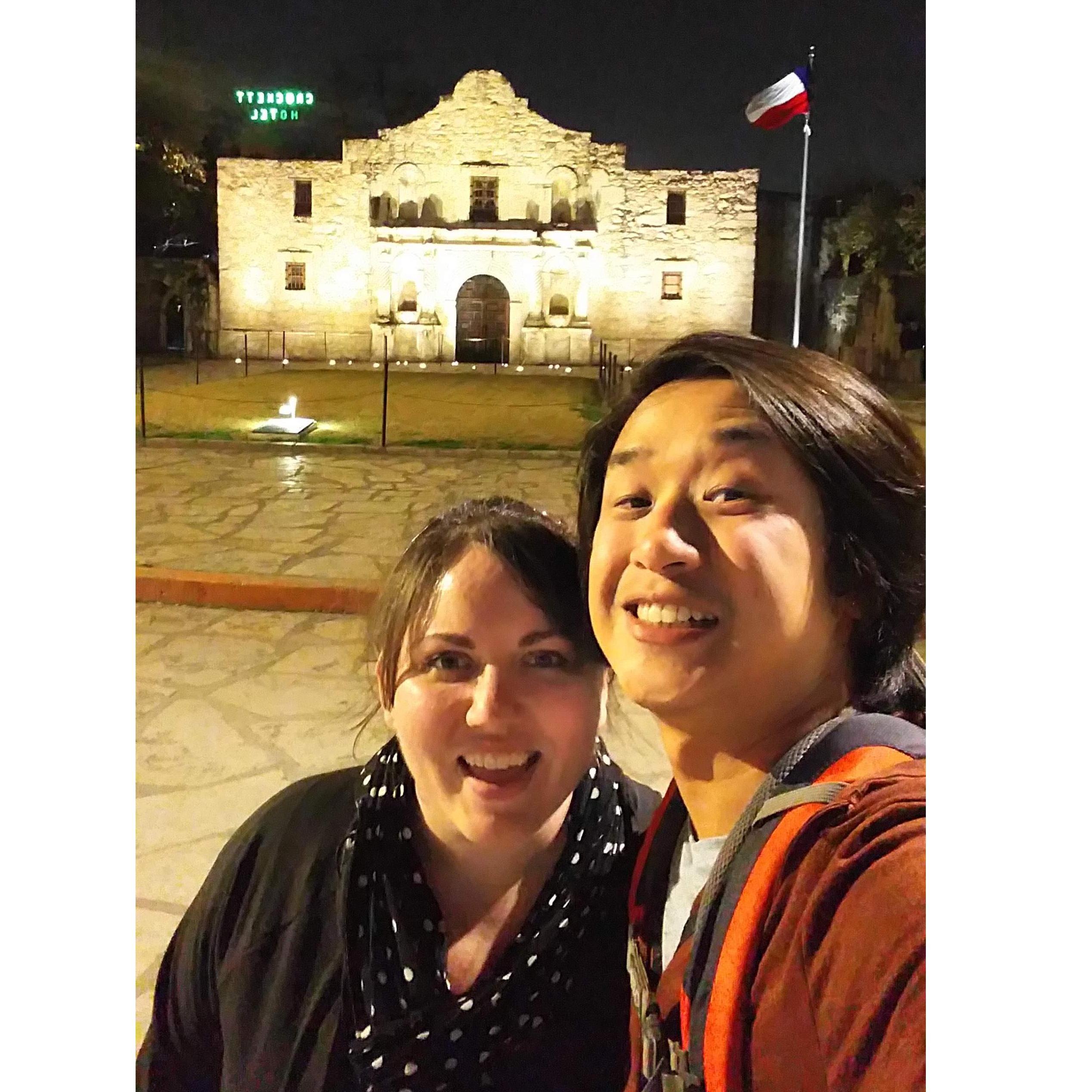 2018 - Visiting The Alamo in San Antonio, TX after flying there for a Spurs game