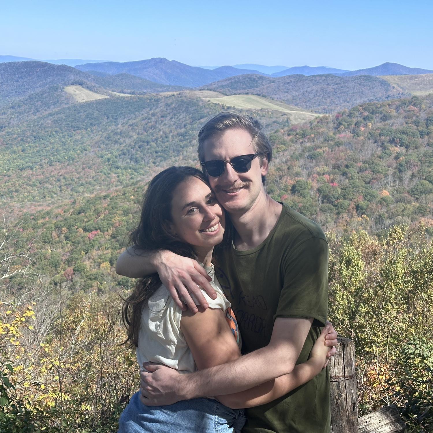 Hiking in Boone, Nc, with our friends! Our groomsman, Jake, captured us perfectly!!