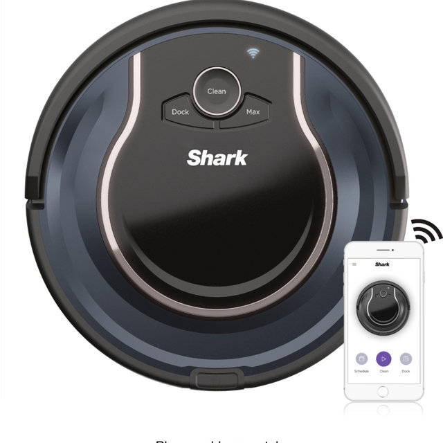 Shark - ION Robot RV761, Wi-Fi Connected, Robot Vacuum with Multi-Surface Cleaning - Black/Navy Blue