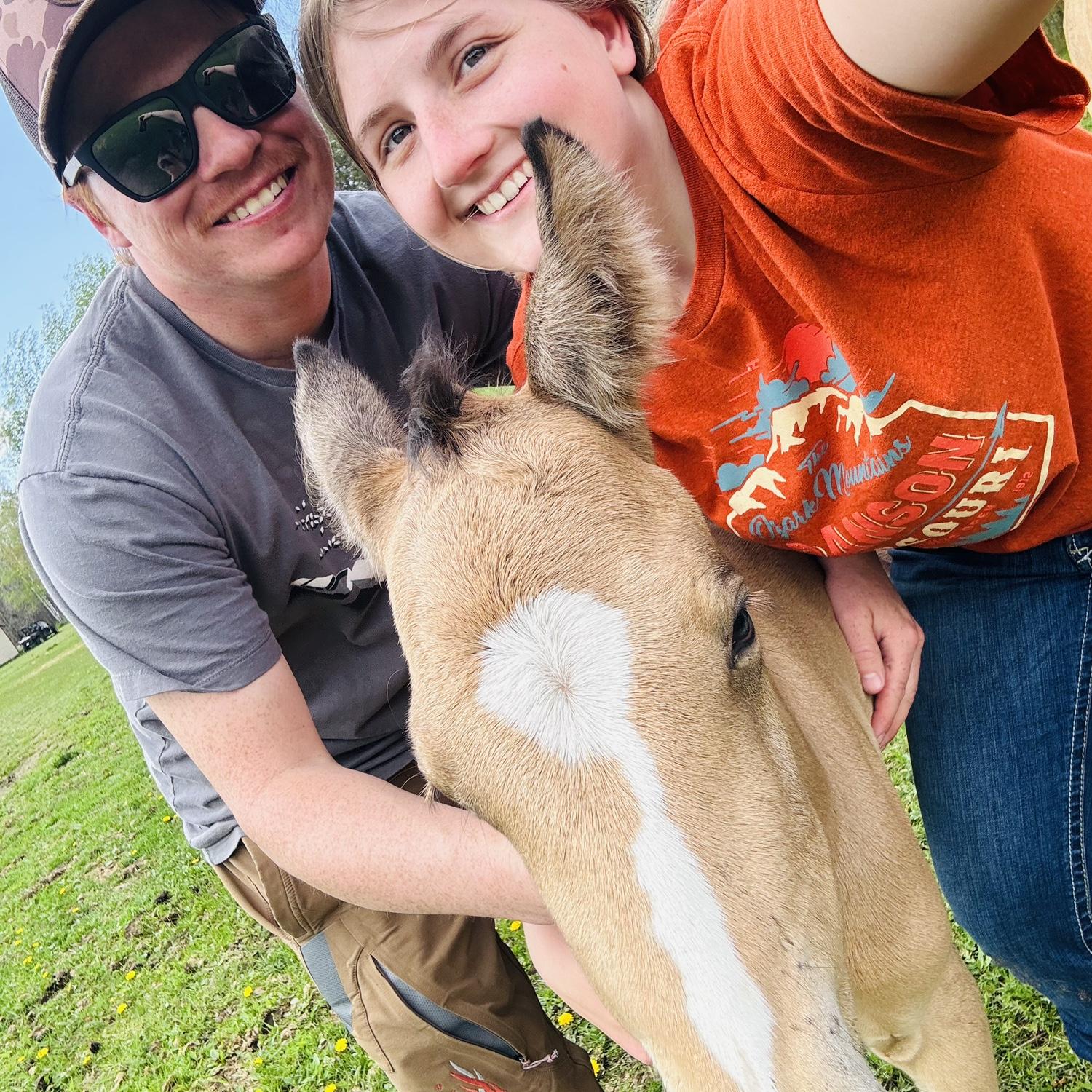Frannie first offspring born on the ranch.