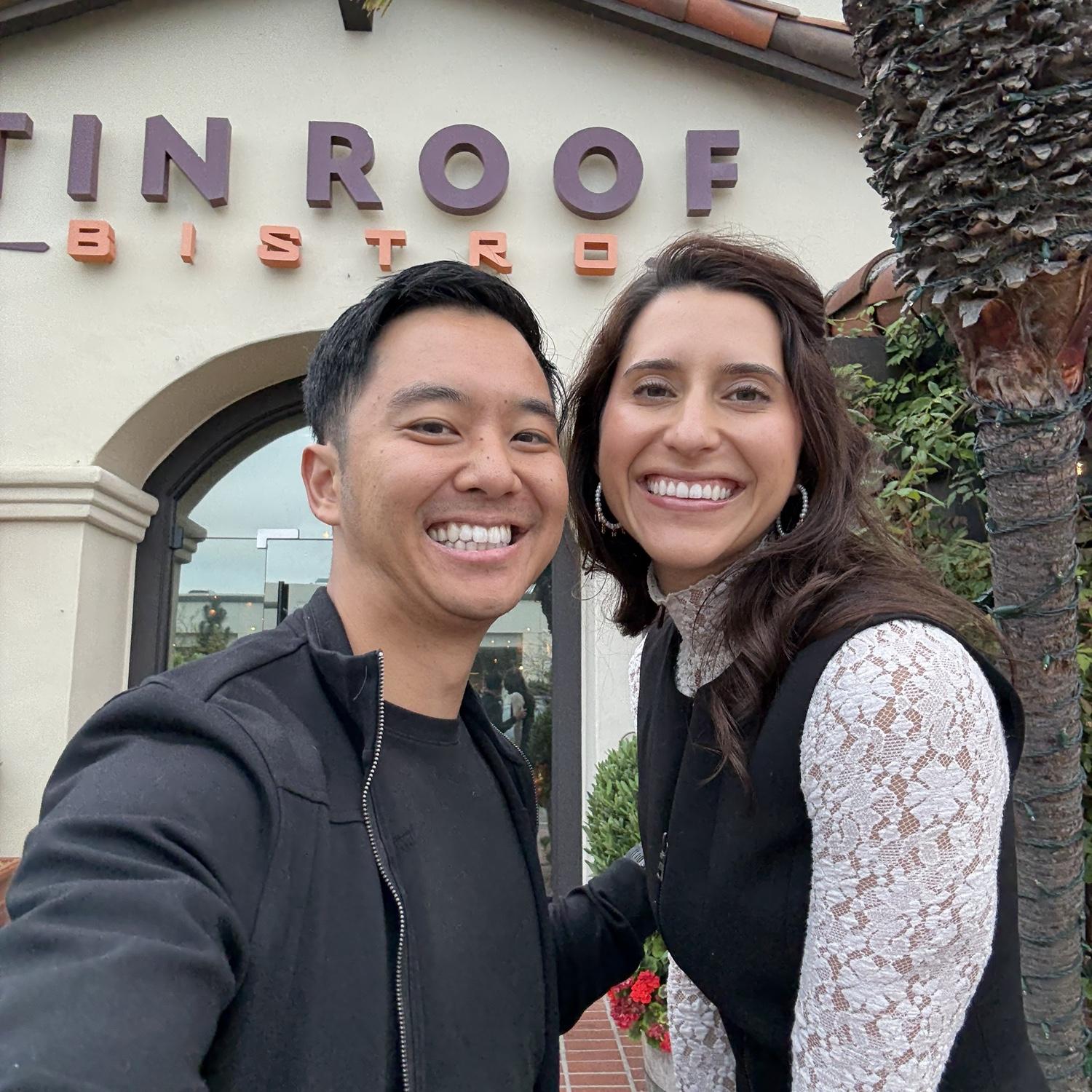 Our first anniversary! Returning to where it all first began at the Tin Roof Bistro!