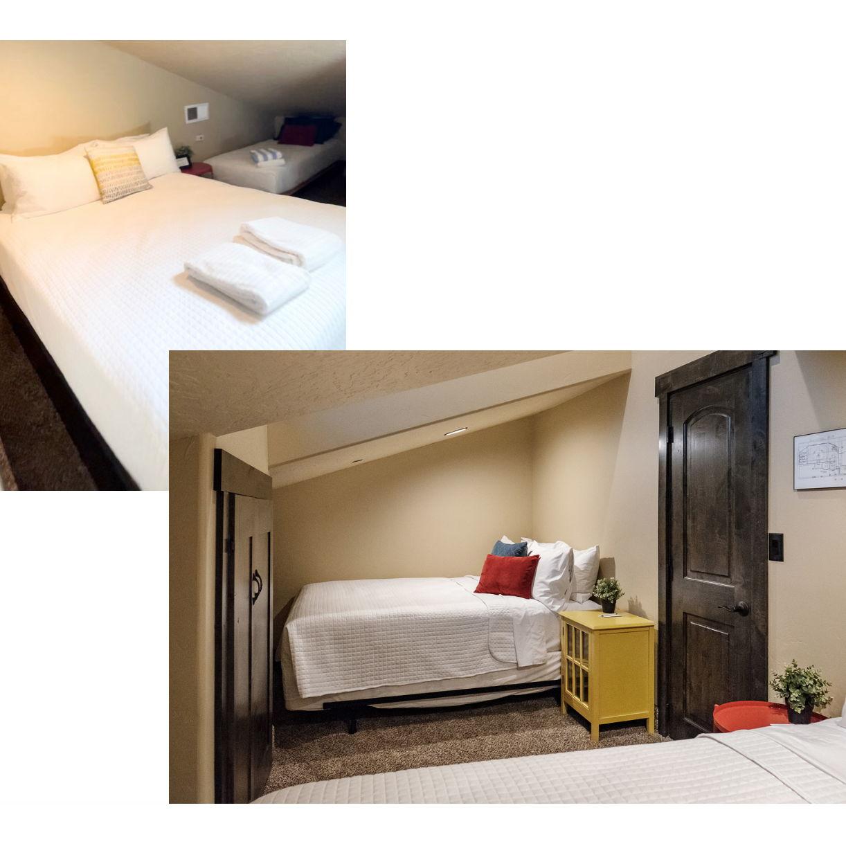 Nook room. Has two queen beds and a twin.