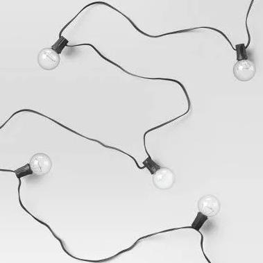 Black 20ct Incandescent Outdoor String Lights G40 Clear Bulbs - Room Essentials™
