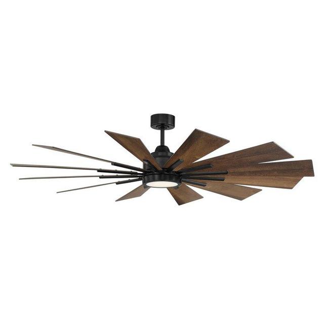 60" Clayton 12 Blade LED Ceiling Fan with Remote, Light Kit Included