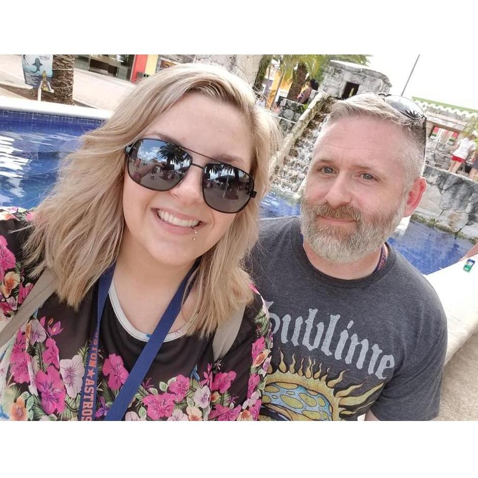 Cozumel on our cruise, the day after we got engaged.