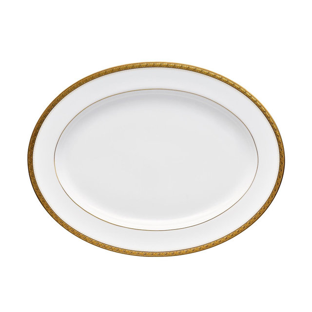 Noritake Charlotta Gold Oval Platter, 14"