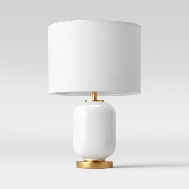 Large Assembled Rounded Cylinder Glass Table Lamp (Includes LED Light Bulb)White - Project 62™