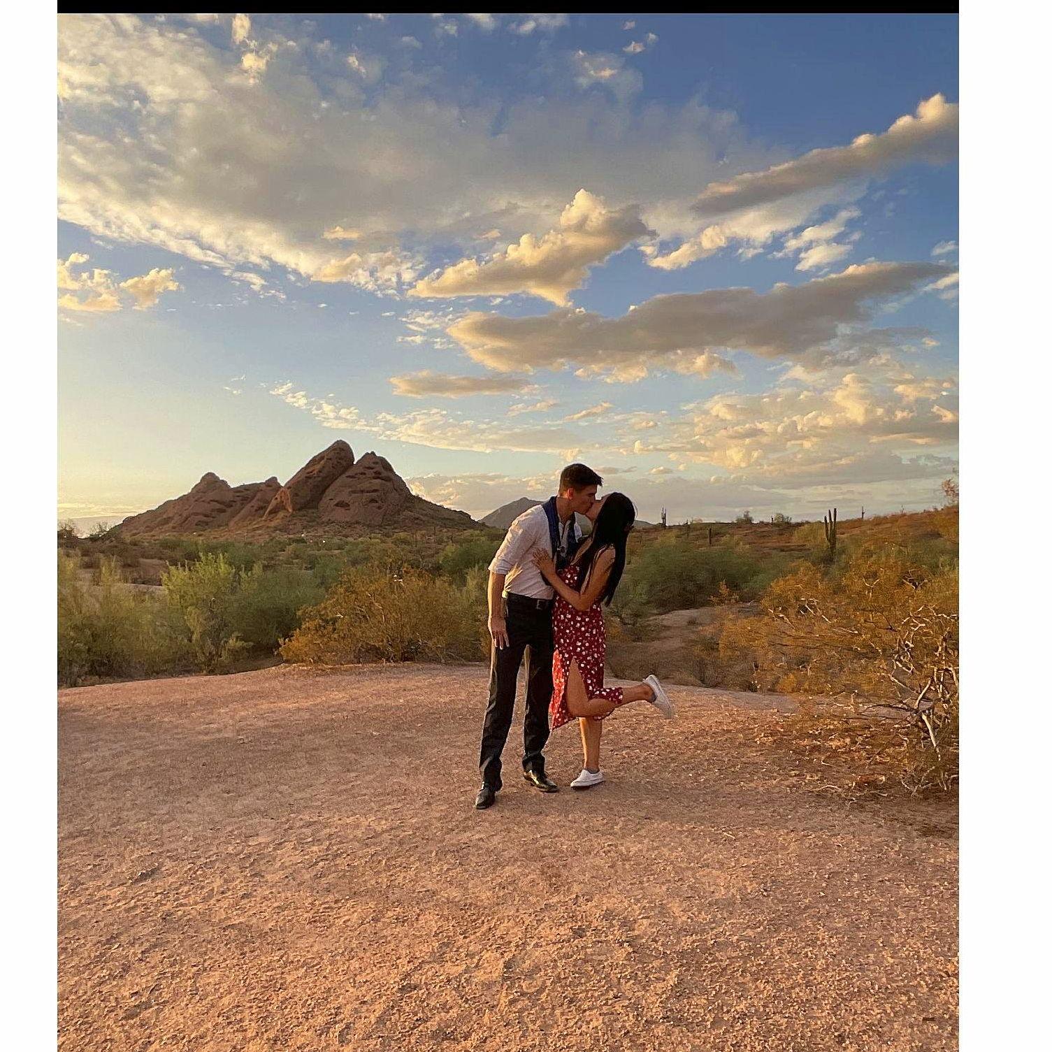 We met in Arizona and will forever hold those beautiful desert sunsets close to our hearts!