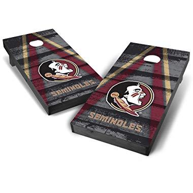 Wild Sports NCAA College 2' x 4' Grey Authentic Cornhole Game Set - Vintage Triangle Design