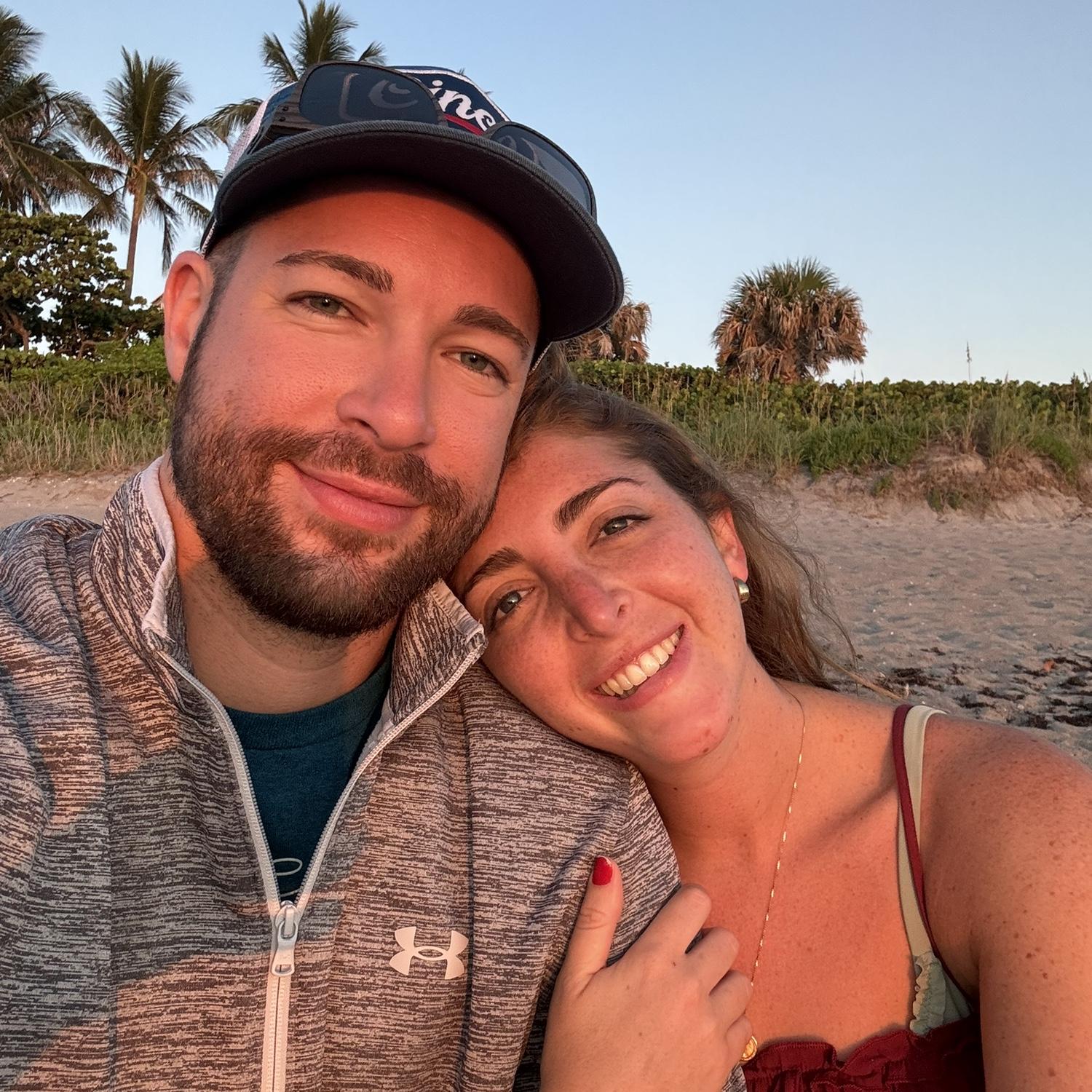 Our first sunrise on the beach together