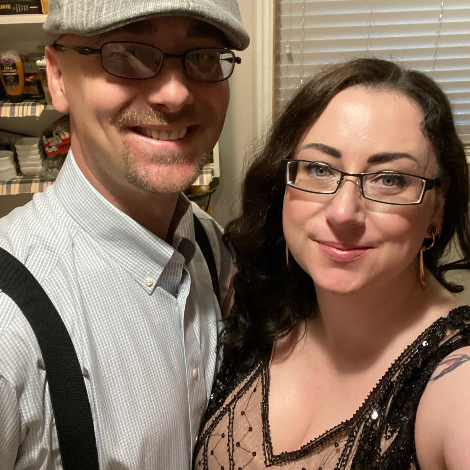 One of our first pictures together. We dressed up 20s style and went to a speakeasy.