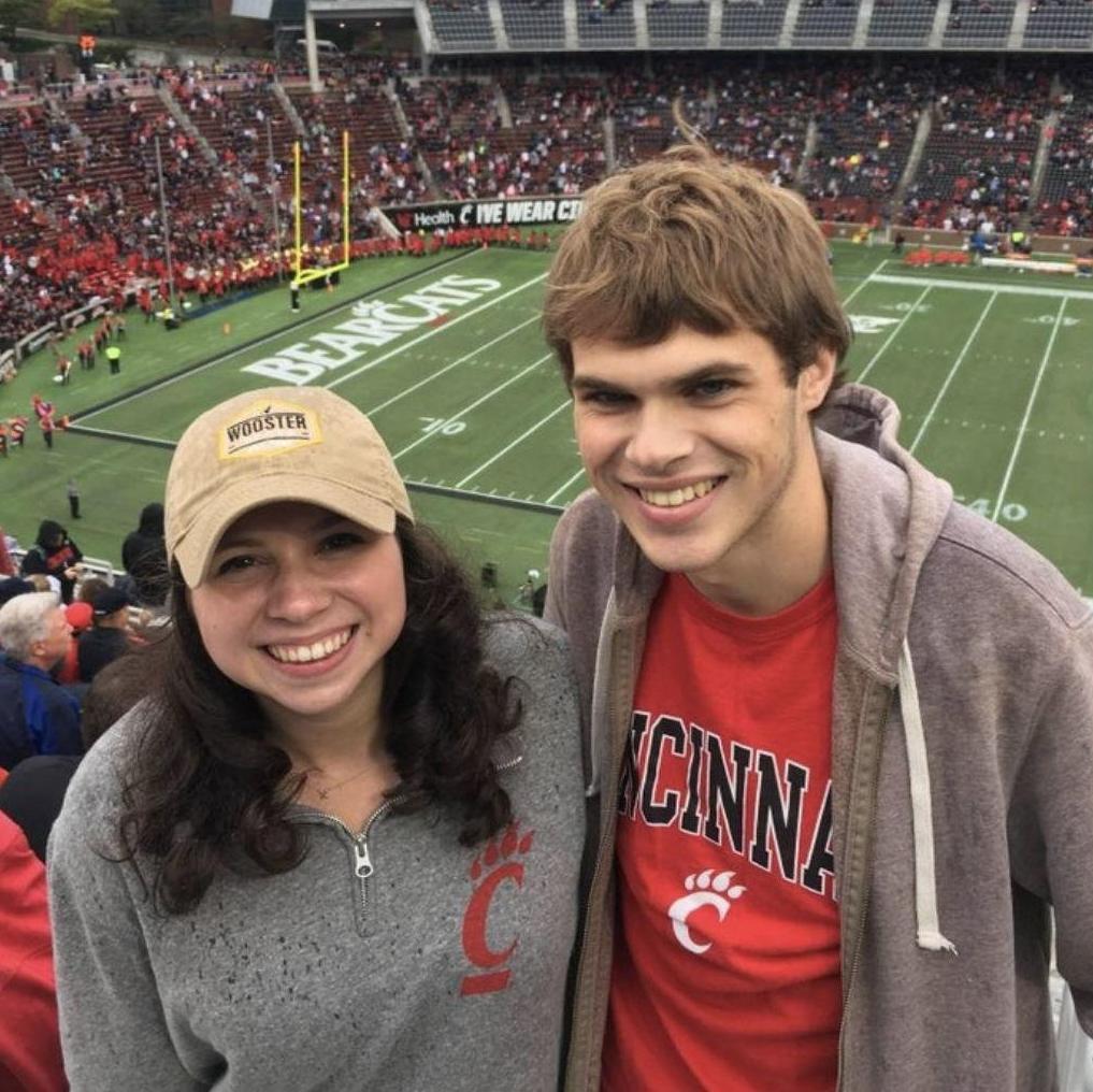 Brian went to one football game throughout his time at UC—here's a photo to commemorate that moment.