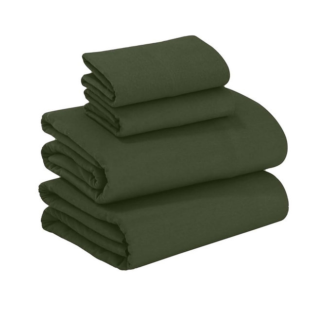RUVANTI 100% Cotton Flannel Sheets Queen Size - 4 Piece Warm, Soft & Breathable, Deep Pocket, Double Brushed Cozy All Season Bedding Set, Olive Green