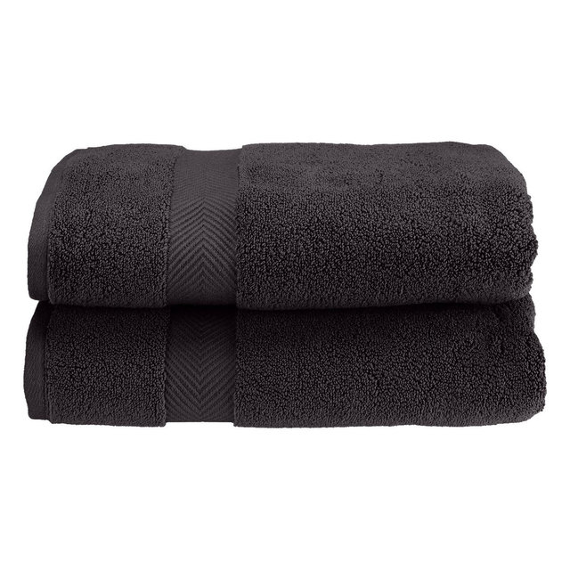 Fast-Drying Zero-Twist Cotton Oversized 2-Piece Bath Sheet Set, Black - Blue Nile Mills