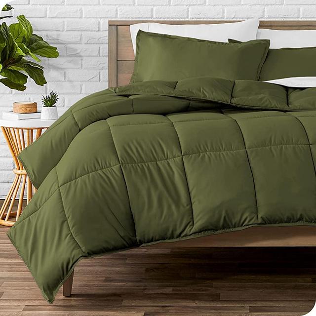 Bare Home Comforter Set - Queen Size - Ultra-Soft - Goose Down Alternative - Premium 1800 Series - All Season Warmth (Queen, Cypress Green)