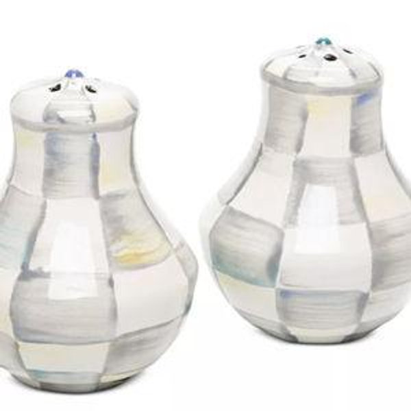 Sterling Check Salt & Pepper Shakers