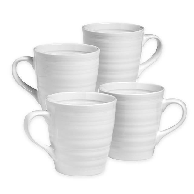 Over and Back® Centric Coffee Mugs in White (Set of 4)