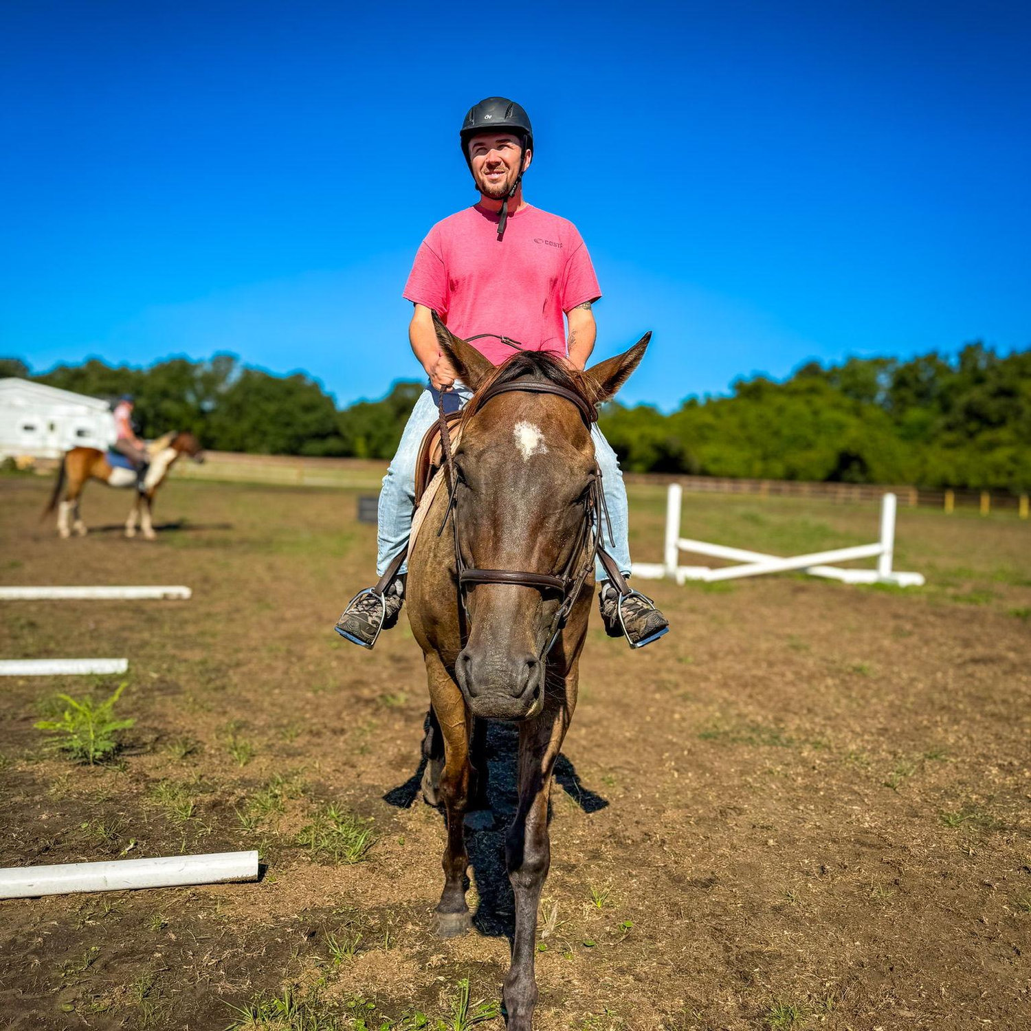 Melissa got me on a horse for about 30 seconds.