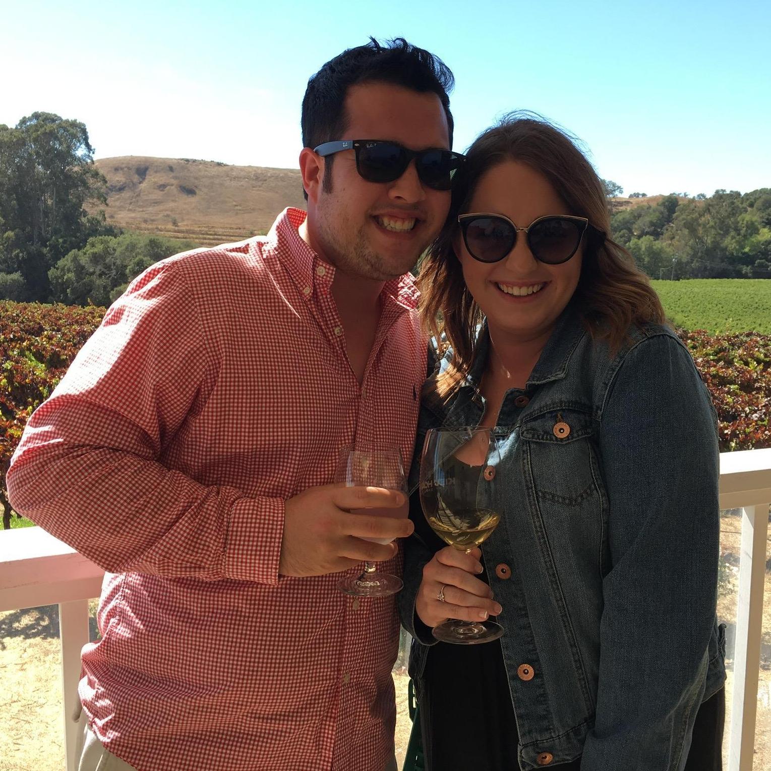 Drinking wine in Napa