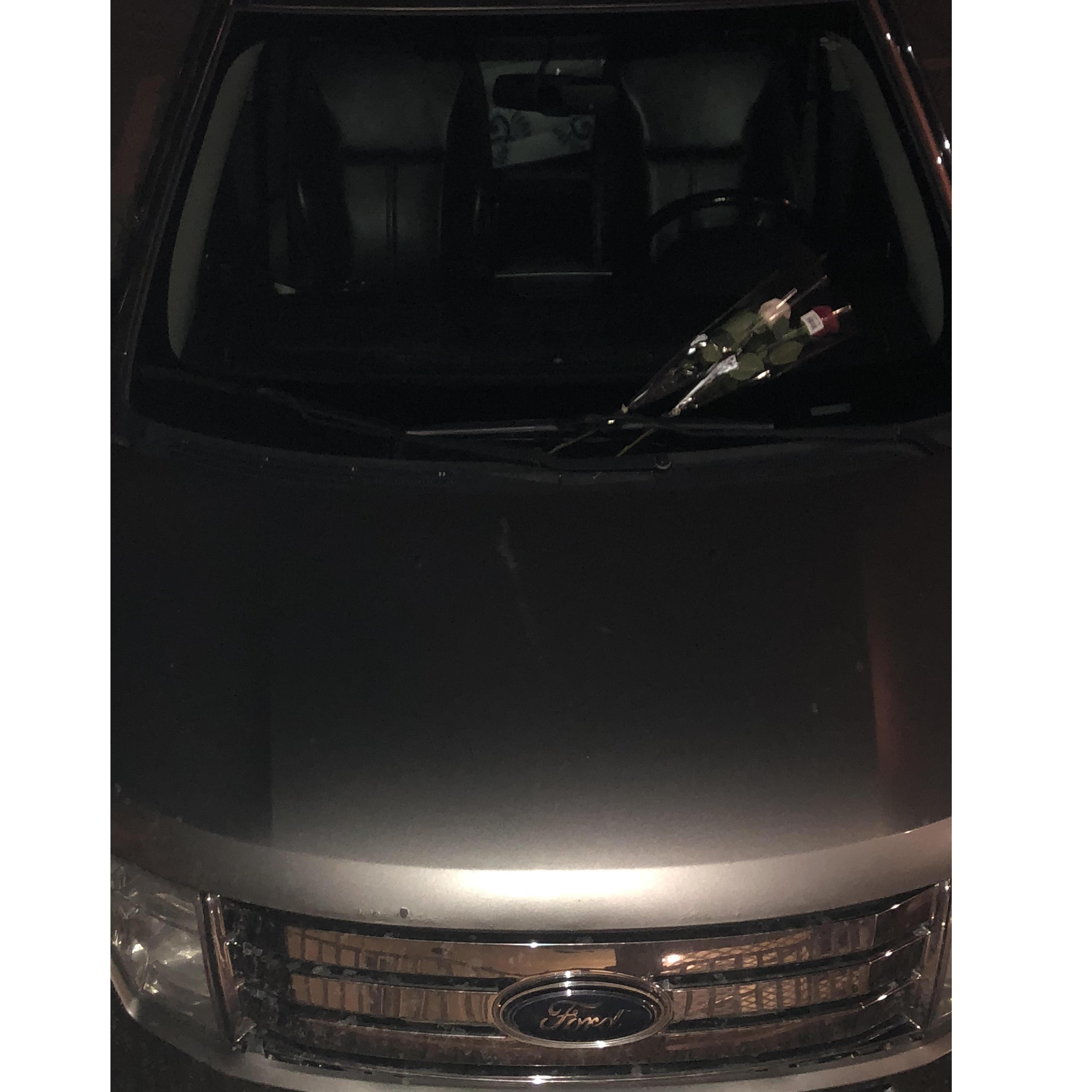 He spoils me... always waking up to roses on my car !!