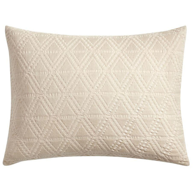 Diamond Matelasse Sham, Oatmeal, Standard