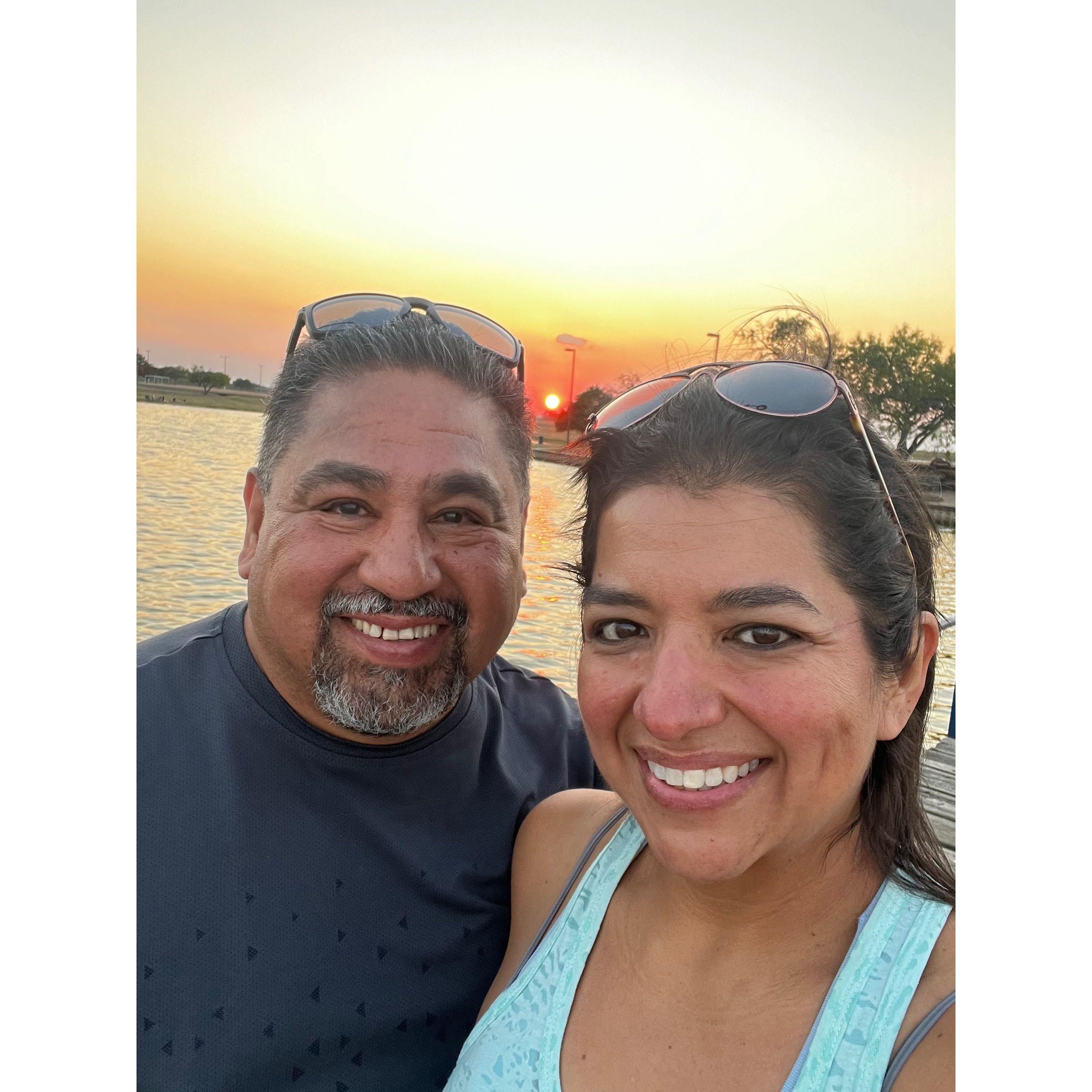 Sunset at Lake Halbert in Corsicana.