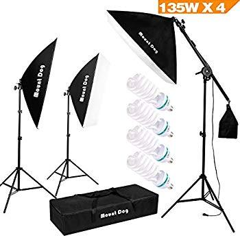 1350W Photography Studio Lighting Kit - Professional Shadow Boom box Lighting Set Headlight Softbox Setup with 4 PCS 5500K Daylight Bulbs