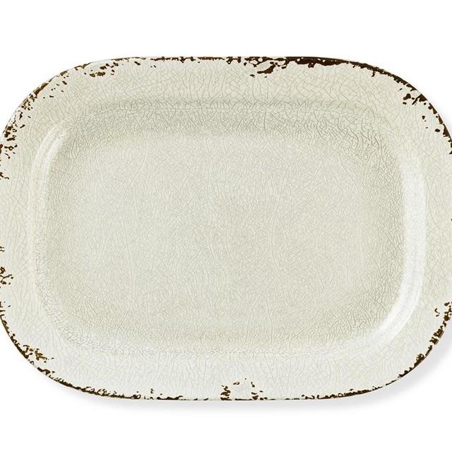 Rustic Outdoor Melamine Platter, Ivory