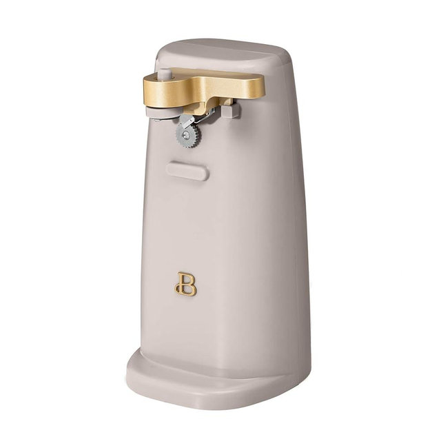 DqOasd Electric Can Opener by Drew Barrymore, Stainless Steel Blade, Auto-Turn Feature (Porcini Taupe), 1